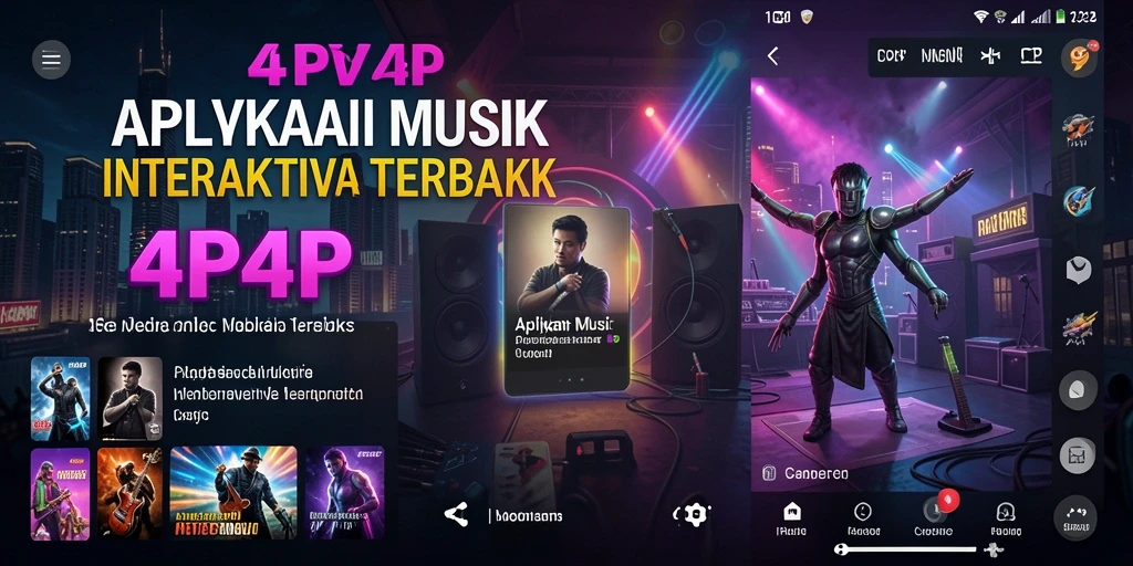 Screenshot gameplay 4P4P yang menunjukkan interaksi pengguna dengan alat musik.