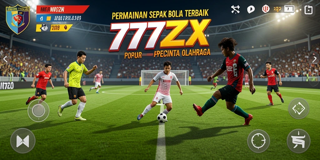 Tampilan gameplay menarik dari 777ZX dalam pertandingan sepak bola.