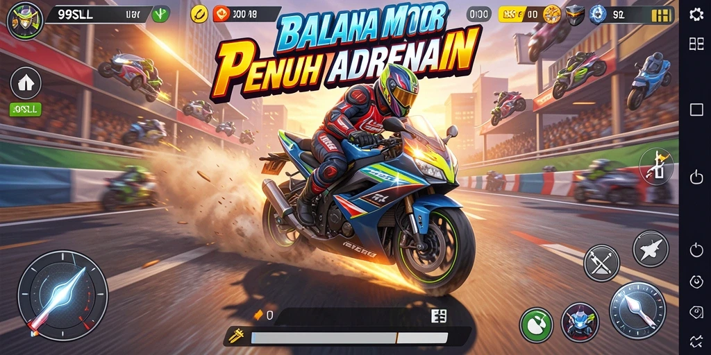 Gameplay seru balapan motor di 99SLL.