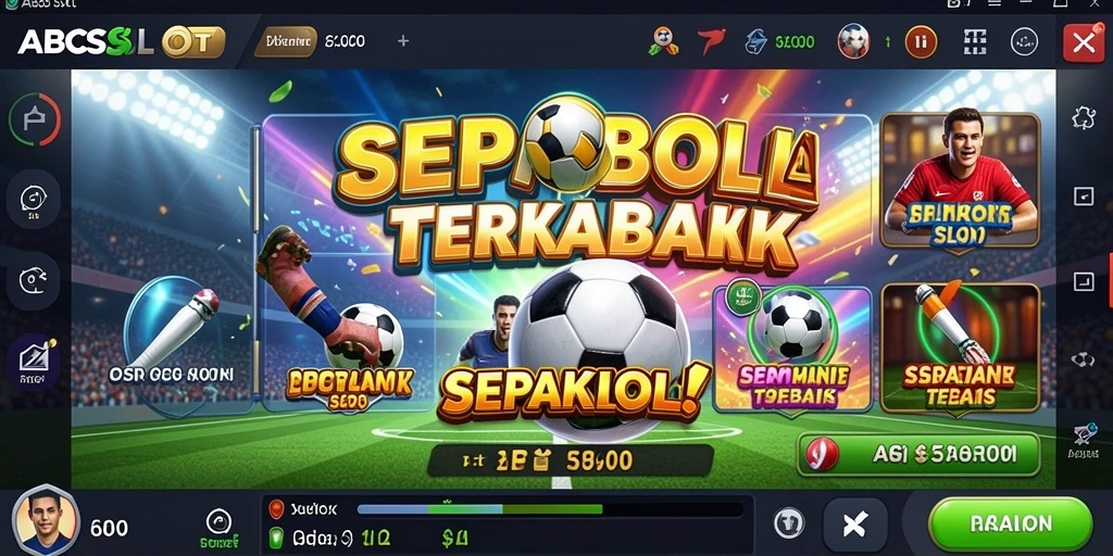 Tampilan animasi menawan dari gameplay ABCSLOT yang bertema sepak bola.