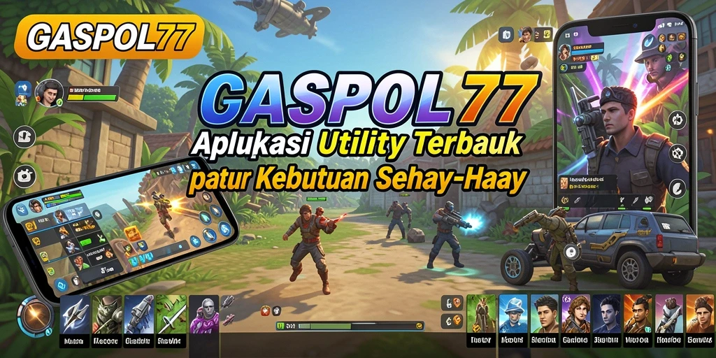 Tampilan utama GASPOL77 menampilkan fitur-fitur Utility yang lengkap dan mudah diakses.