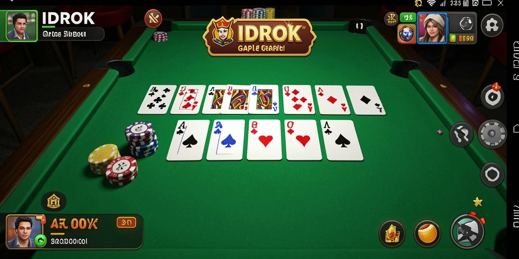 Tampilan menarik dari gameplay IDROK saat bermain Gaple.