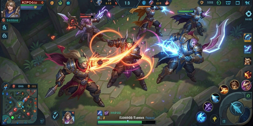 Gameplay seru di arena MOBA dengan karakter unik.