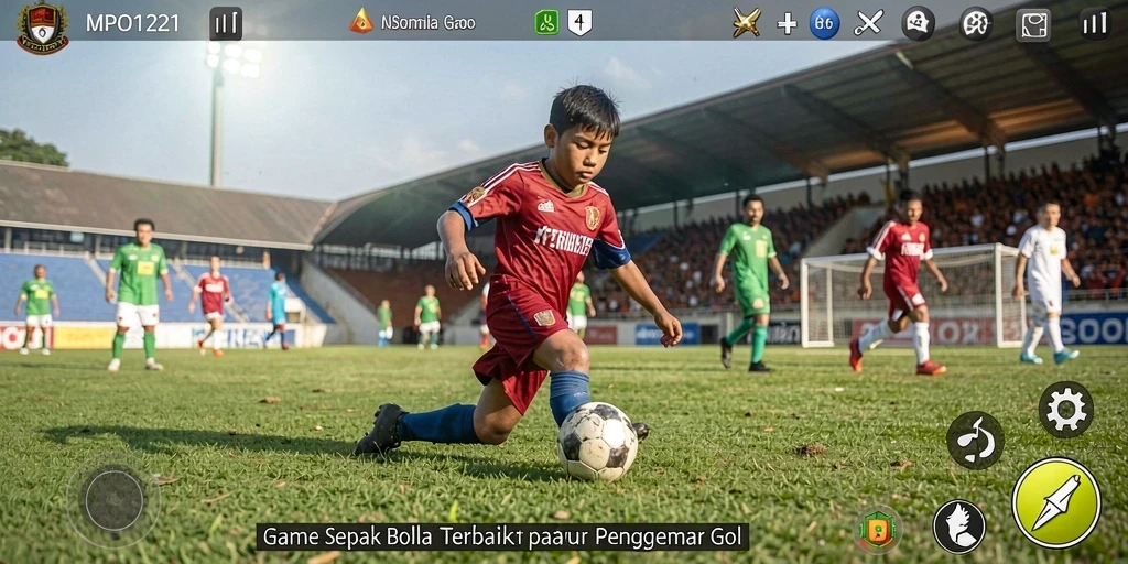 Gameplay mendebarkan dalam MPO1221 menampilkan aksi sepak bola terbaik.