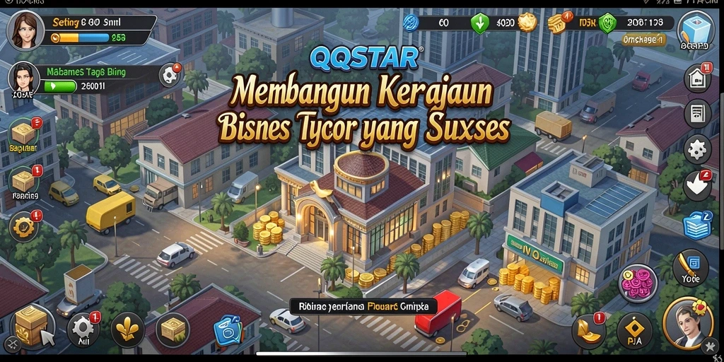 Tangkapan layar QQSTAR menampilkan strategi bisnis dan manajemen sumber daya.