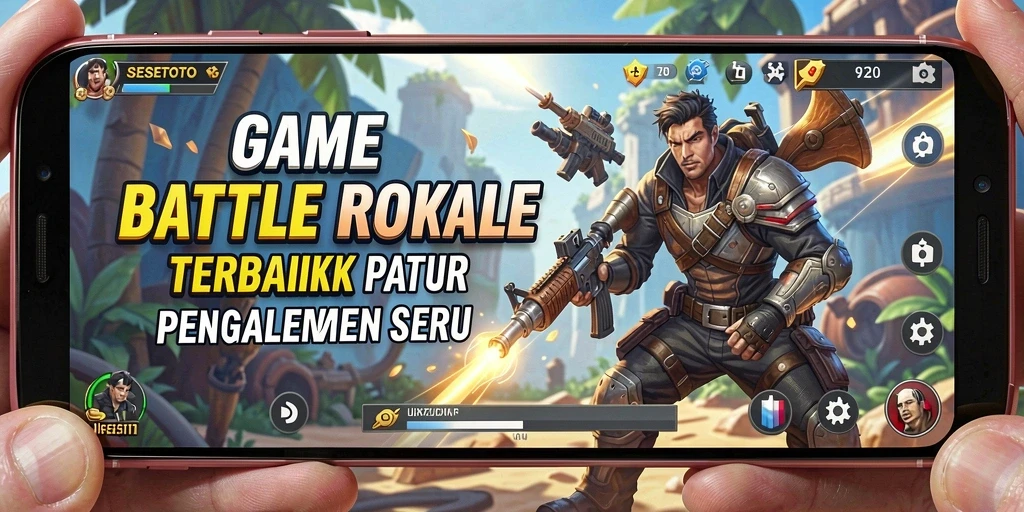 Screenshot gameplay SESETOTO menunjukkan aksi seru dalam pertempuran Battle Royale.