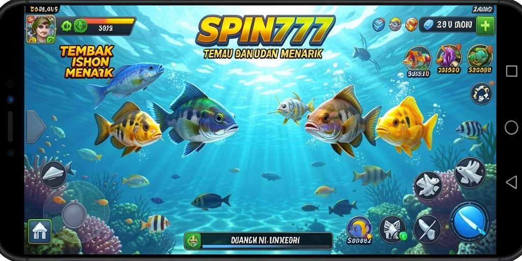 Gameplay seru SPIN777 saat menembak ikan.