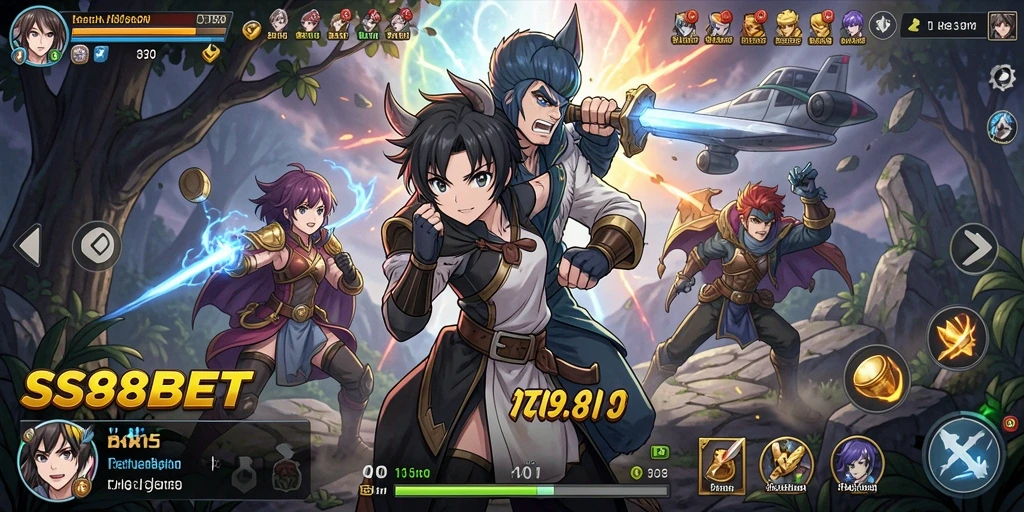 Tangkapan layar gameplay <strong>SS88BET</strong> dengan karakter Anime yang keren.