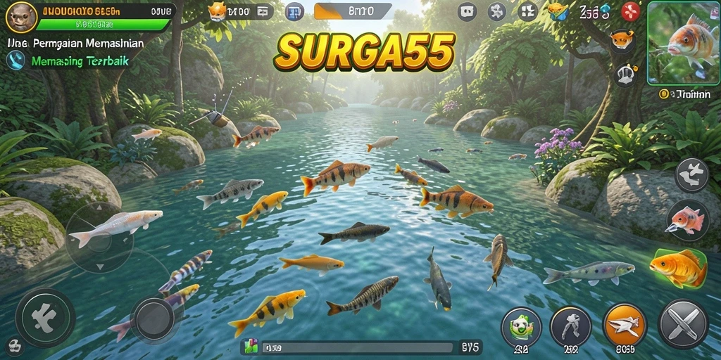 Gameplay SURGA55 yang mendebarkan dan menakjubkan saat memancing.
