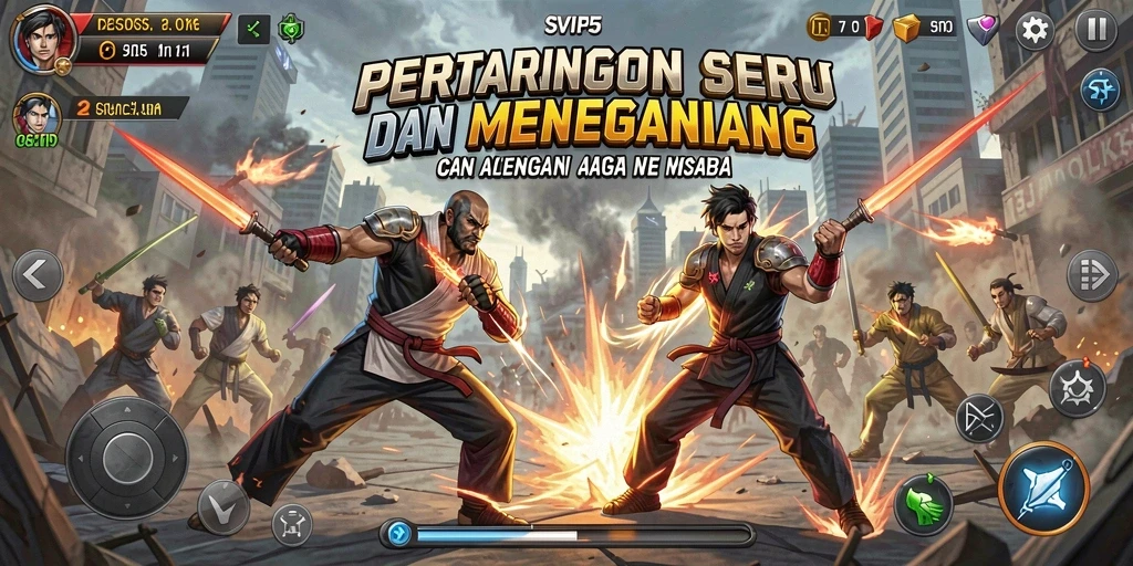 Screenshot utama SVIP5 menampilkan aksi pertarungan yang mendebarkan.
